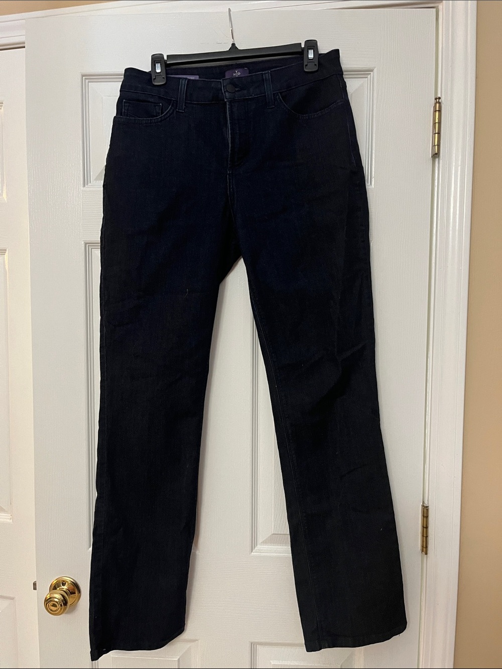 NYDJ Marilyn Straight Jeans in Dark Denim - Size 10